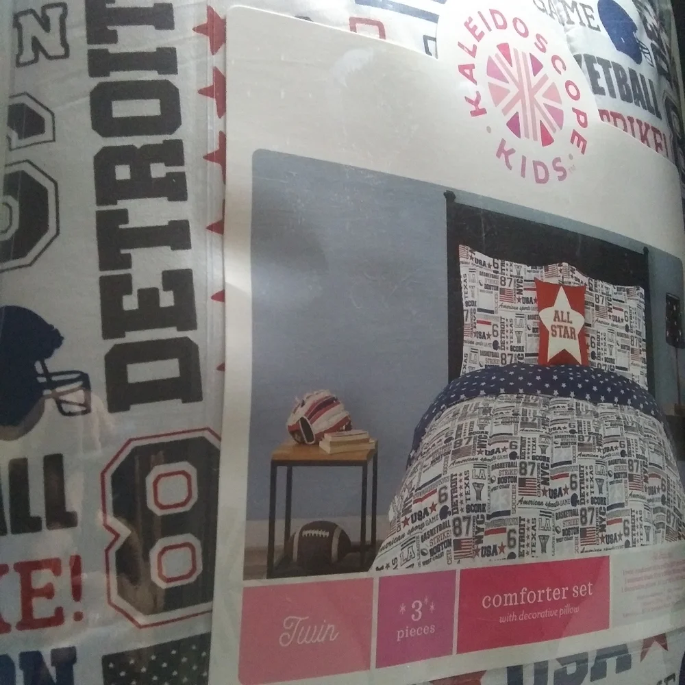 3pc twin comforter set with decorative pillow All Star